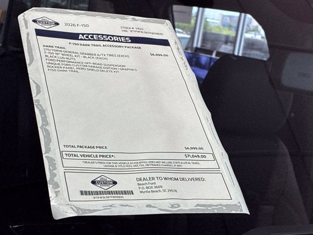 2026 Ford F-150 XLT Dark Trail Accessory PKG.